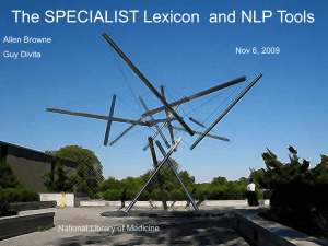 Invited talk on Specialist NLP Tools
