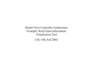 Model-View-Controller Architecture Example: Real Estate Information Visualization Tool CSC 540, Fall 2002