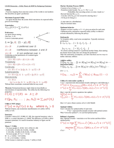 Week 13 - Utility & MDP