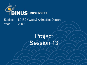 Project Session 13 Subject : L0182 / Web &amp; Animation Design