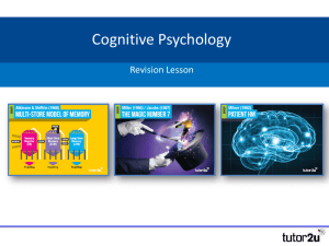Cognitive Psychology Revision Lesson Plan