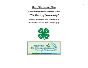 Host Site Lesson Plan Heart of Community