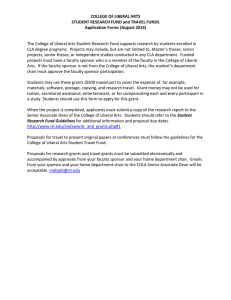 COLLEGE OF LIBERAL ARTS STUDENT RESEARCH FUND and TRAVEL FUNDS