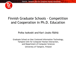 Finnish Graduate Schools - Competition and Cooperation in Ph.D. Education