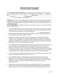 Student Non-Disclosure Agreement