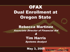 Degree Partnership Program and OFAX (Oregon Financial Aid Exchange)