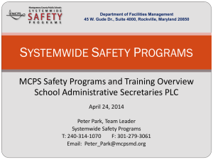 Safety Presentation to Admin Secretaries