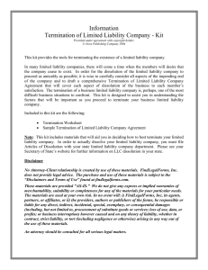 Information Termination of Limited Liability Company - Kit