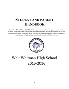 2015-2016 Whitman Student and Parent Handbook