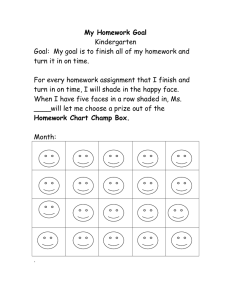 My Homework Goal Kindergarten turn it in on time.