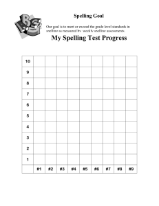 My Spelling Test Progress 10 9