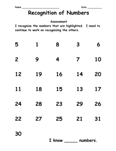 Recognition of Numbers