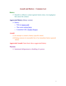Assault and Battery - Common Law