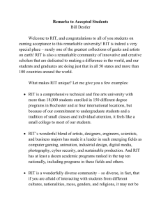 Remarks to Accepted RIT Students