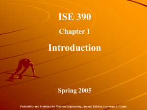 ISE 390 Introduction Chapter 1 Spring 2005