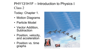 – Introduction to Physics I PHY131H1F Class 2