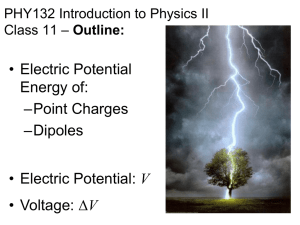 • Electric Potential Energy of: –Point Charges –Dipoles