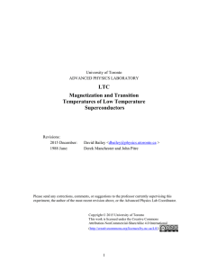 LTC Magnetization and Transition Temperatures of Low Temperature Superconductors