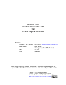 NMR Nuclear Magnetic Resonance