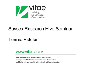 Sussex Research Hive Seminar Tennie Videler