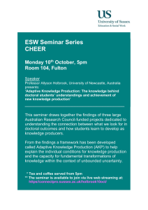 ESW Seminar Series CHEER  Monday 10