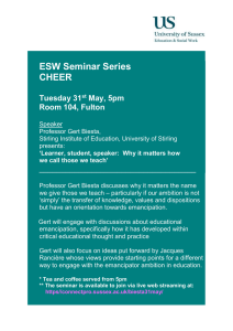 ESW Seminar Series CHEER  Tuesday 31
