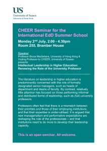 CHEER Seminar for the International EdD Summer School  Monday 2