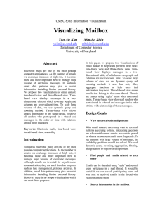 Visualizing Mailbox Yoo Ah Kim Abstract CMSC 838B Information Visualization