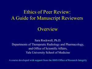 Ethical Issues in Peer Review - Overview