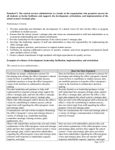 Central Services Standards, Performance Criteria, and Descriptive Examples - Revised