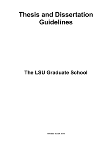 Electronic Thesis and Dissertation Guidelines