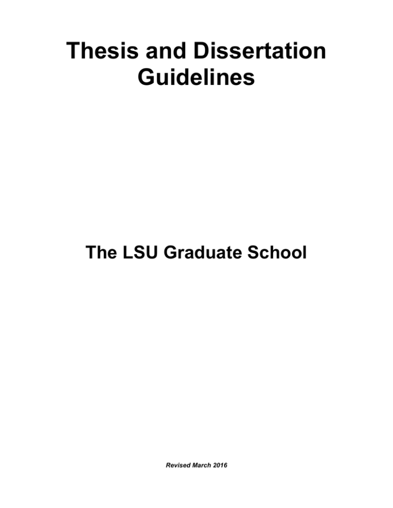 thesis and dissertation guidelines tamu