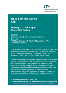 ESW Seminar Series CIE  Monday 27