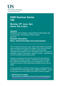 ESW Seminar Series CIE  Monday 18