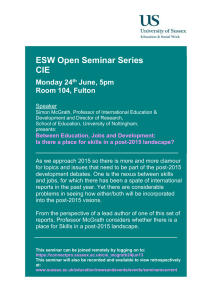 ESW Open Seminar Series CIE  Monday 24