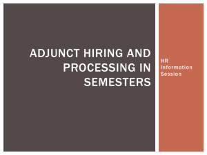 Adjunct Hiring for Semesters (presentation)