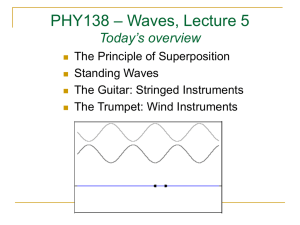 – Waves, Lecture 5 PHY138 Today’s overview