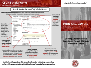 CSUN ScholarWorks A look “under the hood” of ScholarWorks: