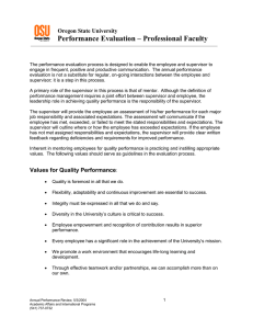 Professional Faculty Evaluation Guidelines and Form