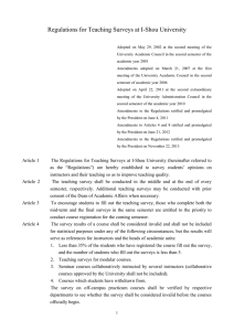 Regulations for Teaching Surveys at I-Shou University (2013.11.22)