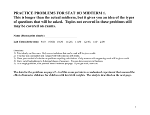 Practice problems for midterm 1