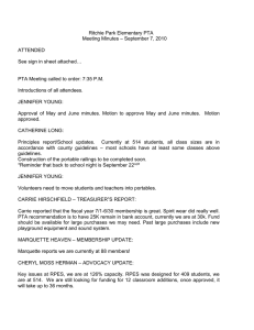 2010 September - PTA Meeting Minutes