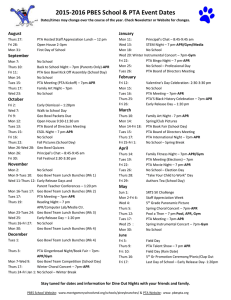 2015-2016 School Activities Calendar