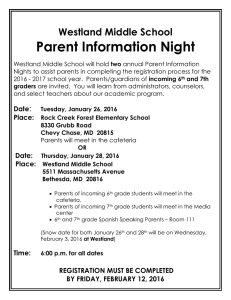 Parent Information Night  Westland Middle School