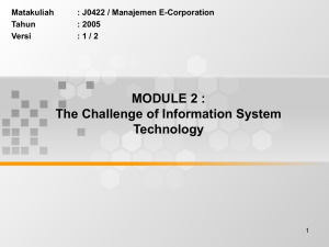 MODULE 2 : The Challenge of Information System Technology Matakuliah