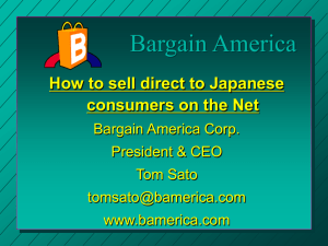 Bargain America How to sell direct to Japanese consumers on the Net