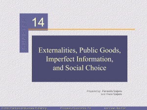14 Externalities, Public Goods, Imperfect Information, and Social Choice