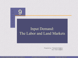 9 Input Demand: The Labor and Land Markets R