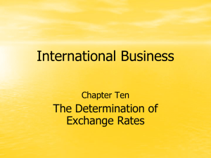International Business The Determination of Exchange Rates Chapter Ten