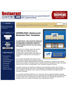 DOWNLOAD: Restaurant Business Plan Template  Bottom of Form